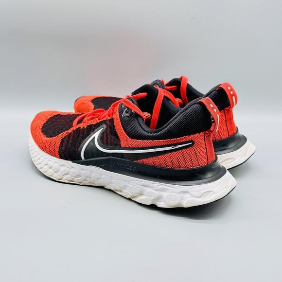 Nike Shoes Mens 9 Red Black React Infinity Flyknit Running Athletic Sneakers - Picture 6 of 13
